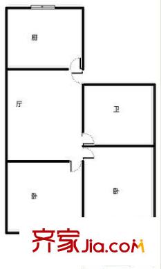 百通建安小區(qū) 2室 戶型圖