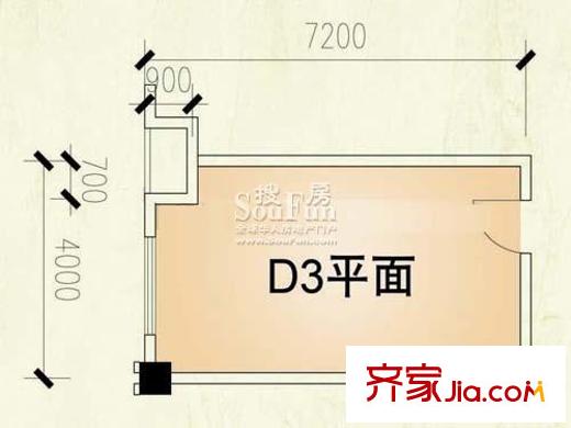 匯金九龍商業(yè)街戶型圖商鋪D3 