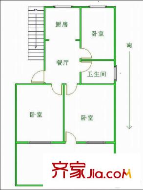 蓓蕾村戶型圖戶型圖 3室 3室1廳1衛(wèi)1廚