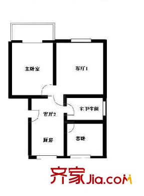 蓓蕾村戶型圖戶型圖 2室 2室2廳1衛(wèi)1廚