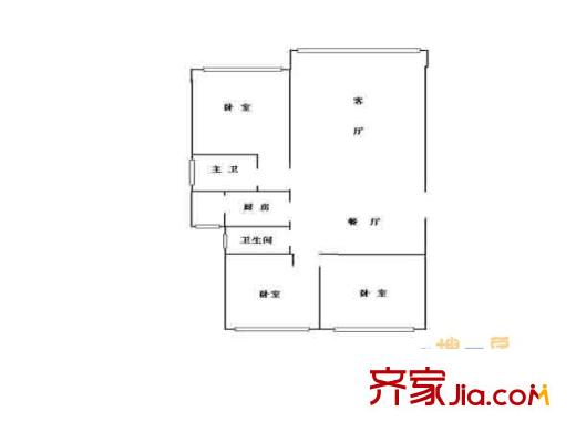 上海明珠花園戶型圖戶型圖 3室 3室2廳2衛(wèi)1廚