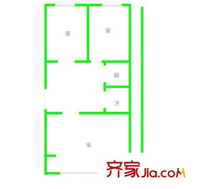 韓家苑戶型圖戶型圖 3室 3室1廳1衛(wèi)1廚
