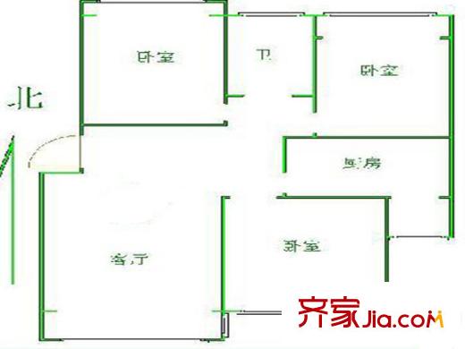東虹園戶型圖戶型圖 3室 3室1廳1衛(wèi)1廚