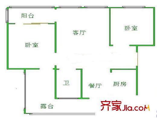 東虹園戶型圖戶型圖 2室 2室2廳1衛(wèi)1廚