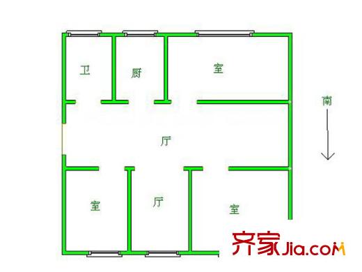 仁園戶型圖戶型圖 3室 3室2廳1衛(wèi)1廚