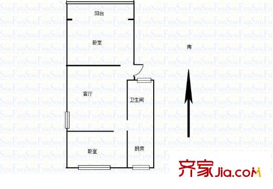 仁園戶型圖戶型圖 2室 2室1廳1衛(wèi)1廚