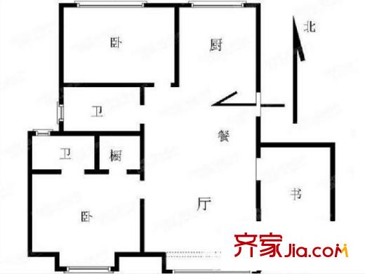奧體新城翠杉園戶型圖戶型圖 3室  3室2廳2衛(wèi)1廚