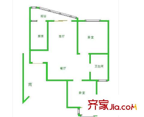 紫金銀座戶型圖戶型圖 2室 2室2廳1衛(wèi)1廚