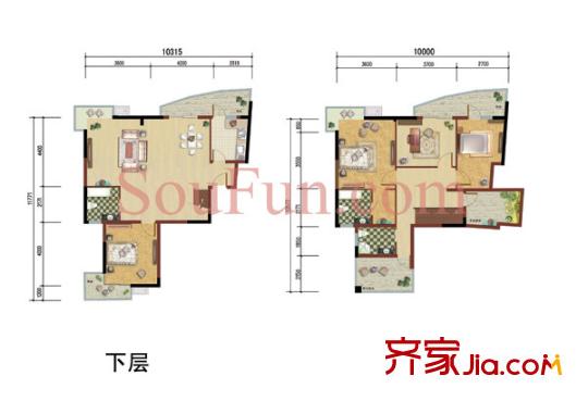 紫金銀座戶型圖戶型圖 4室 4室2廳3衛(wèi)