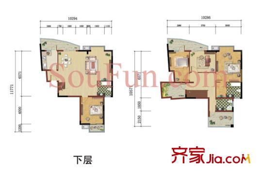 紫金銀座戶型圖戶型圖 4室 4室2廳3衛(wèi)