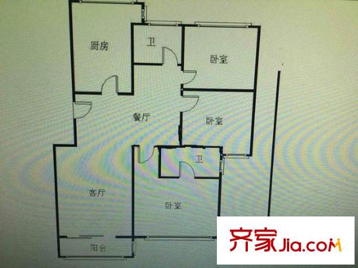 松林谷花園三期戶型圖戶型圖 3室 3室2廳1衛(wèi)1廚