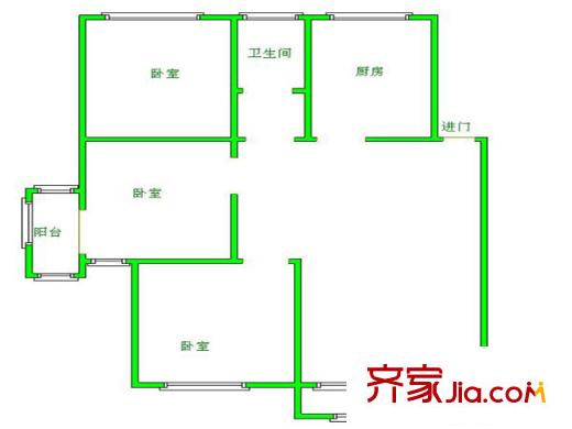 松林谷花園三期戶型圖戶型圖 1室 1室1廳1衛(wèi)1廚