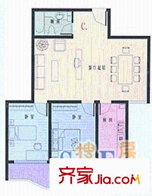 紫金名門戶型圖戶型圖 2室 2室2廳1衛(wèi)1廚