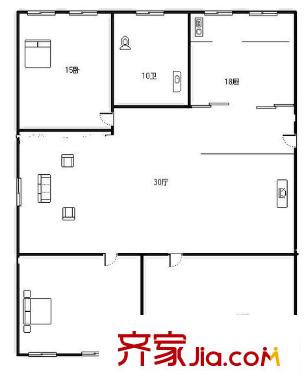 紫荊苑戶型圖3室戶型圖 3室2廳1衛(wèi)1廚