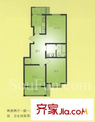 怡水嘉園戶型圖戶型圖 2室 2室2廳1衛(wèi)1廚