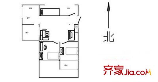 西柏果園戶型圖戶型圖 2室 2室1廳1衛(wèi)1廚