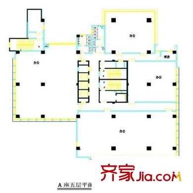 城開國際戶型圖5-9層A座E1型 