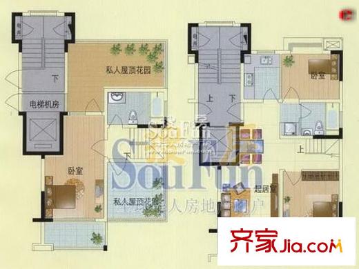 第七大道戶型圖戶型圖 3室 3室2廳2衛(wèi)1廚