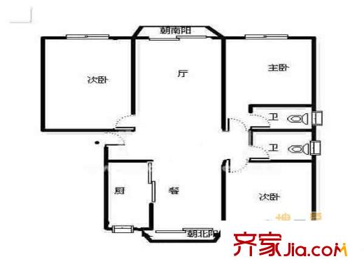 御道街小區(qū)戶型圖戶型圖 2室 2室2廳1衛(wèi)2廚