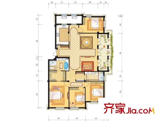 綠城理想之城御園戶型圖C2 4室2廳2衛(wèi)1廚
