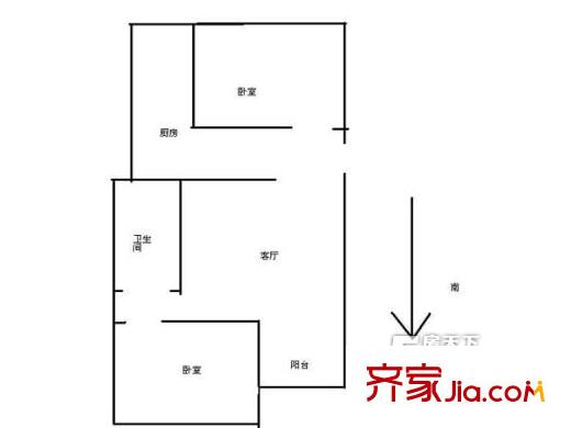 商苑新村戶型圖戶型圖 2室 2室1廳1衛(wèi)1廚