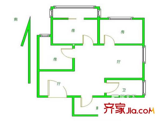 商苑新村戶型圖戶型圖 3室 3室2廳1衛(wèi)1廚