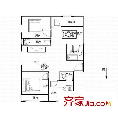 南秀村戶型圖戶型圖 4室 4室2廳1衛(wèi)1廚