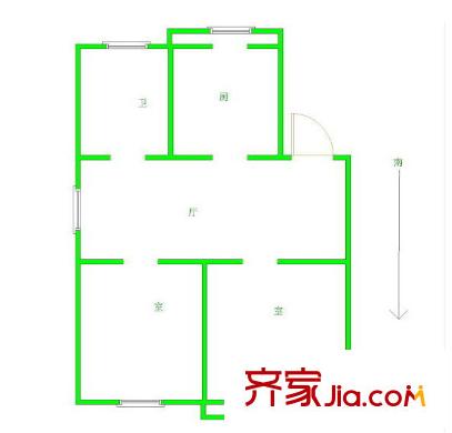 南秀村戶(hù)型圖戶(hù)型圖 2室  2室2廳1衛(wèi)1廚