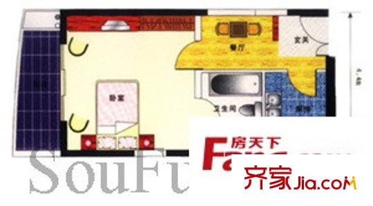 東方名苑戶型圖戶型圖 1室 1室1廳1衛(wèi)1廚