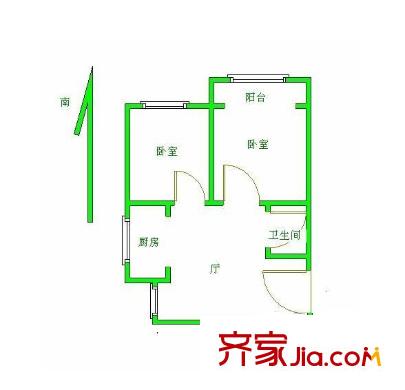南苑思園戶型圖戶型圖 2室 2室1廳1衛(wèi)1廚
