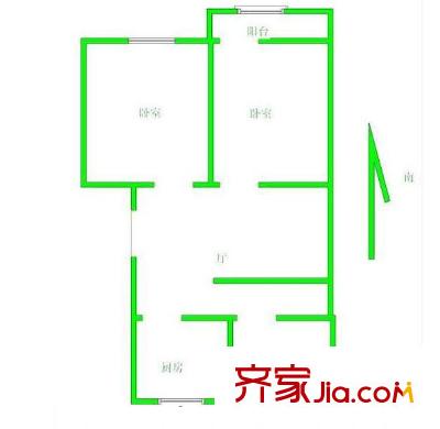 馬臺(tái)街住宅戶型圖戶型圖 2室  2室1廳1衛(wèi)1廚