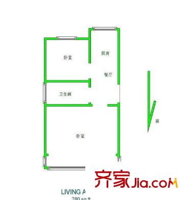 洪廟一巷住宅戶型圖戶型圖 2室 2室1廳1衛(wèi)1廚