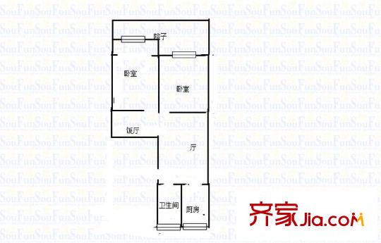 洪廟一巷住宅戶(hù)型圖戶(hù)型圖2室 2室2廳1衛(wèi)1廚