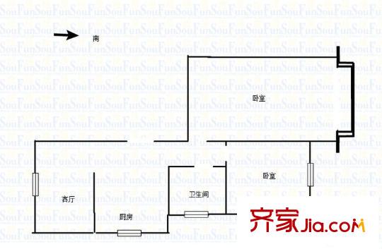 黑龍江路十二巷戶型圖戶型圖2室 2室1廳1衛(wèi)1廚