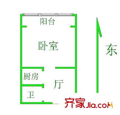 中南園戶型圖戶型圖 1室  1室1廳1衛(wèi)1廚