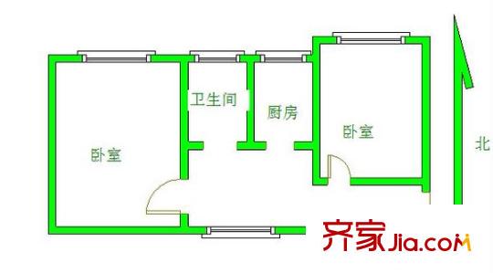 中南園戶型圖戶型圖 2室1廳1衛(wèi)1廚