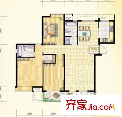 融僑中央花園三期戶型圖戶型圖 2室  2室1廳1衛(wèi)1廚