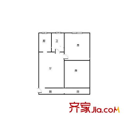 麗晶國際戶型圖戶型圖 2室 2室2廳1衛(wèi)1廚