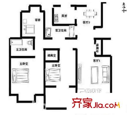 板倉(cāng)街49號(hào)戶型圖戶型圖 3室 3室2廳2衛(wèi)1廚