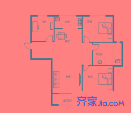 銀輪花園戶型圖戶型圖 3室  3室2廳1衛(wèi)1廚