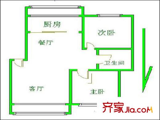 怡和佳苑戶型圖戶型圖 2室 2室2廳1衛(wèi)1廚