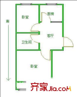 沿河一村戶型圖戶型圖 3室 3室1廳2衛(wèi)1廚
