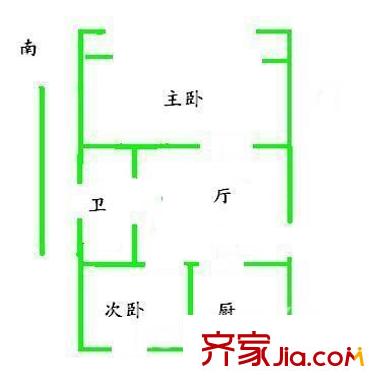 沿河一村戶型圖戶型圖 2室 2室1廳1衛(wèi)1廚