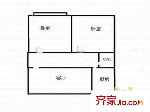 青石村戶型圖戶型圖 2室 2室1廳1衛(wèi)1廚