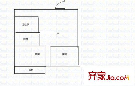 青島路住宅戶型圖戶型圖 3室 3室1廳1衛(wèi)1廚