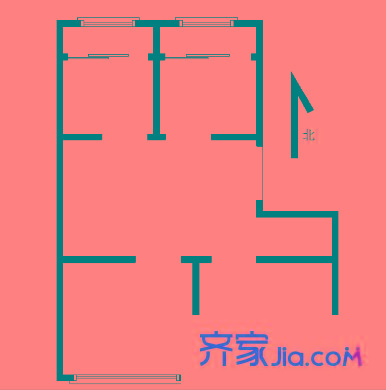 青島路住宅戶型圖戶型圖 2室 2室1廳1衛(wèi)1廚