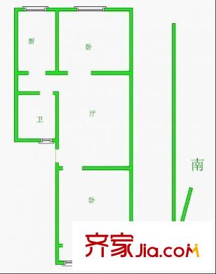 青島路住宅戶型圖戶型圖 2室 2室1廳1衛(wèi)1廚