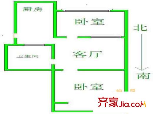 西流灣小區(qū)戶型圖戶型圖 2室 2室1廳1衛(wèi)1廚