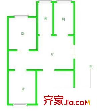 糧食局大院戶型圖戶型圖 3室 3室2廳2衛(wèi)1廚