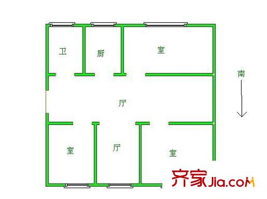 湖西街小區(qū)戶型圖戶型圖 3室 3室1廳1衛(wèi)1廚